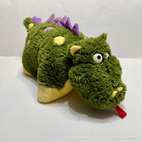 My Pillow Pets Other - My Pillow Pets Dizzy Dragon‎ Plush Green Purple Yellow Spotted Large Toy 2009